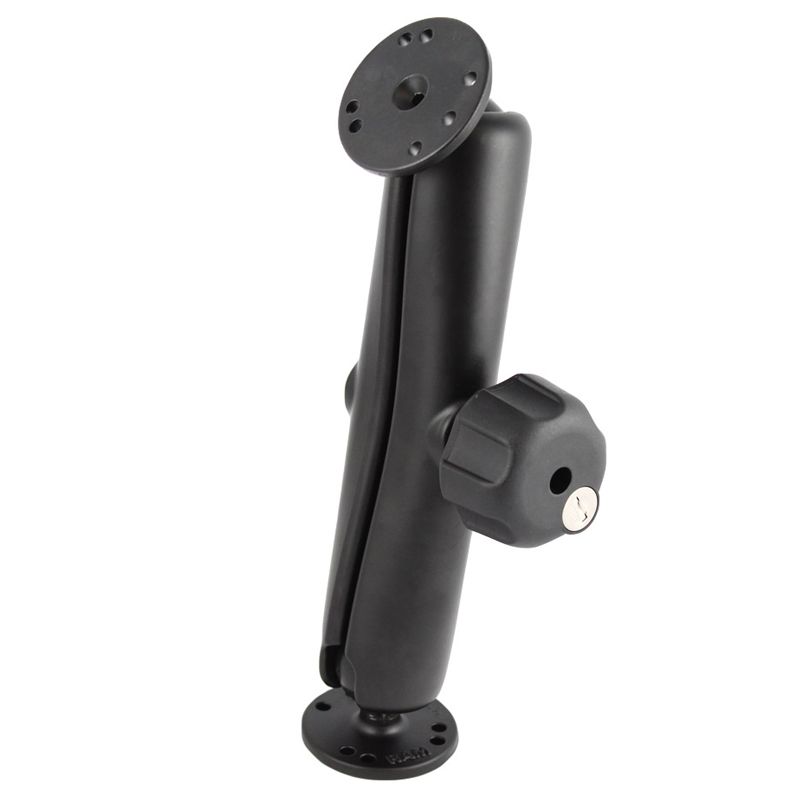 RAM Dubbele Bal Montage met Sleutel Slot Knop - C Maat Lang - RAM Mounts RAM-101U-DL afbeelding 1