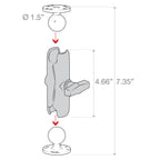 RAM Dubbele Kogel Montage met Twee Ronde Platen - C Maat Medium - RAM Mounts RAM-101U afbeelding 3
