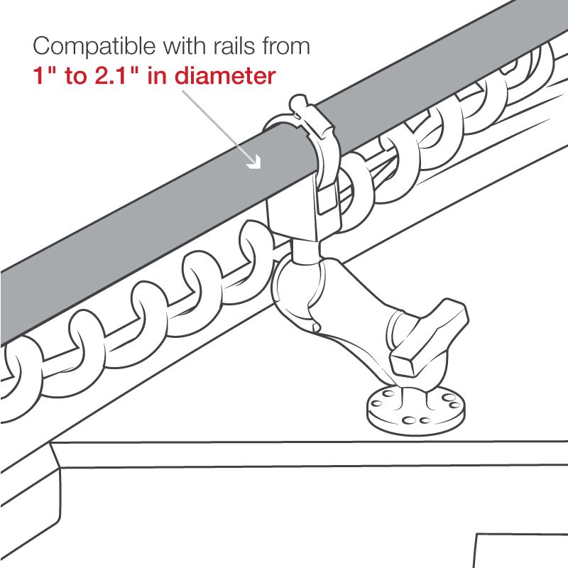 RAM Trolling Motor Stabilisator met Riem Slangklem - Medium - RAM Mounts RAM-108U afbeelding 7
