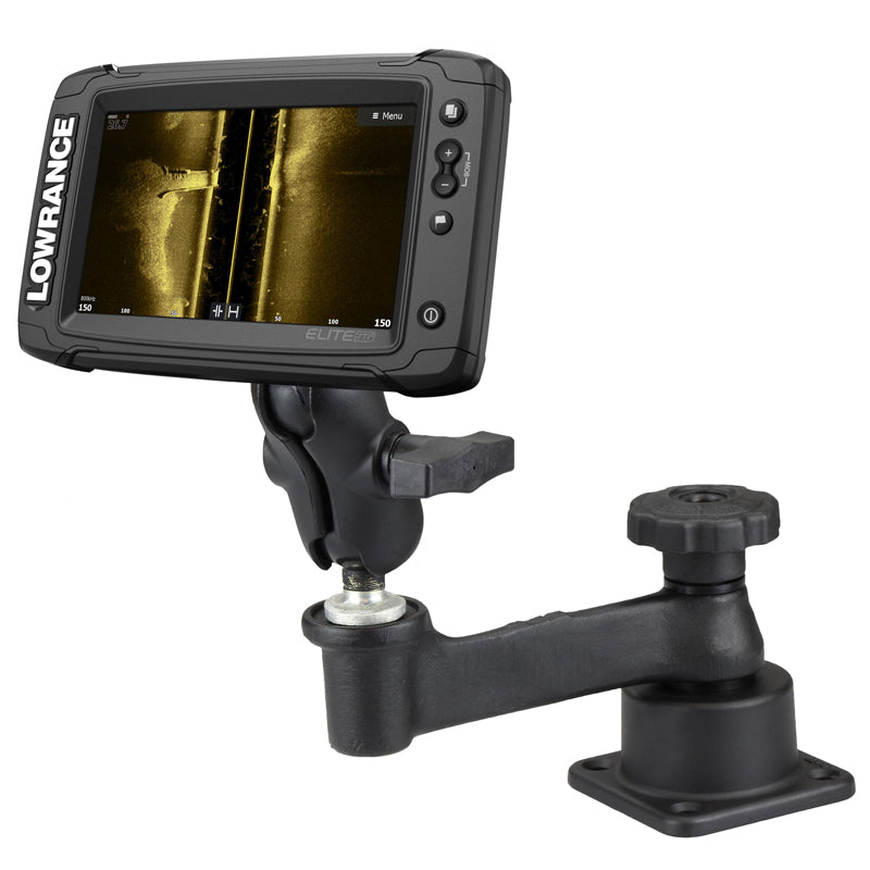 RAM horizontale swing arm mount voor lowrance elite 5 series - RAM Mounts RAM-109H-2B-B-LO11