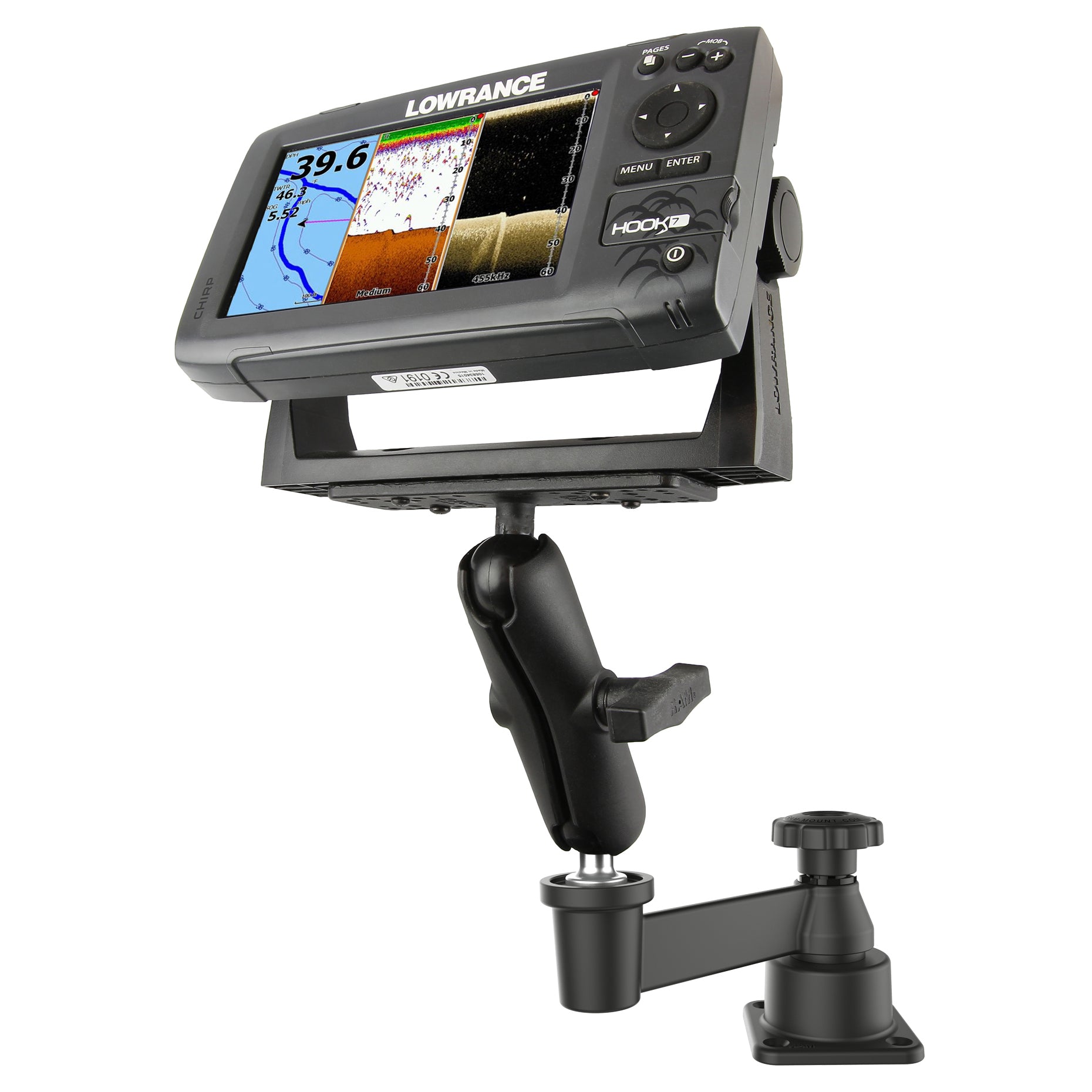 RAM horizontale zwaaiarm met dubbele balbevestiging - RAM Mounts RAM-109H-2U