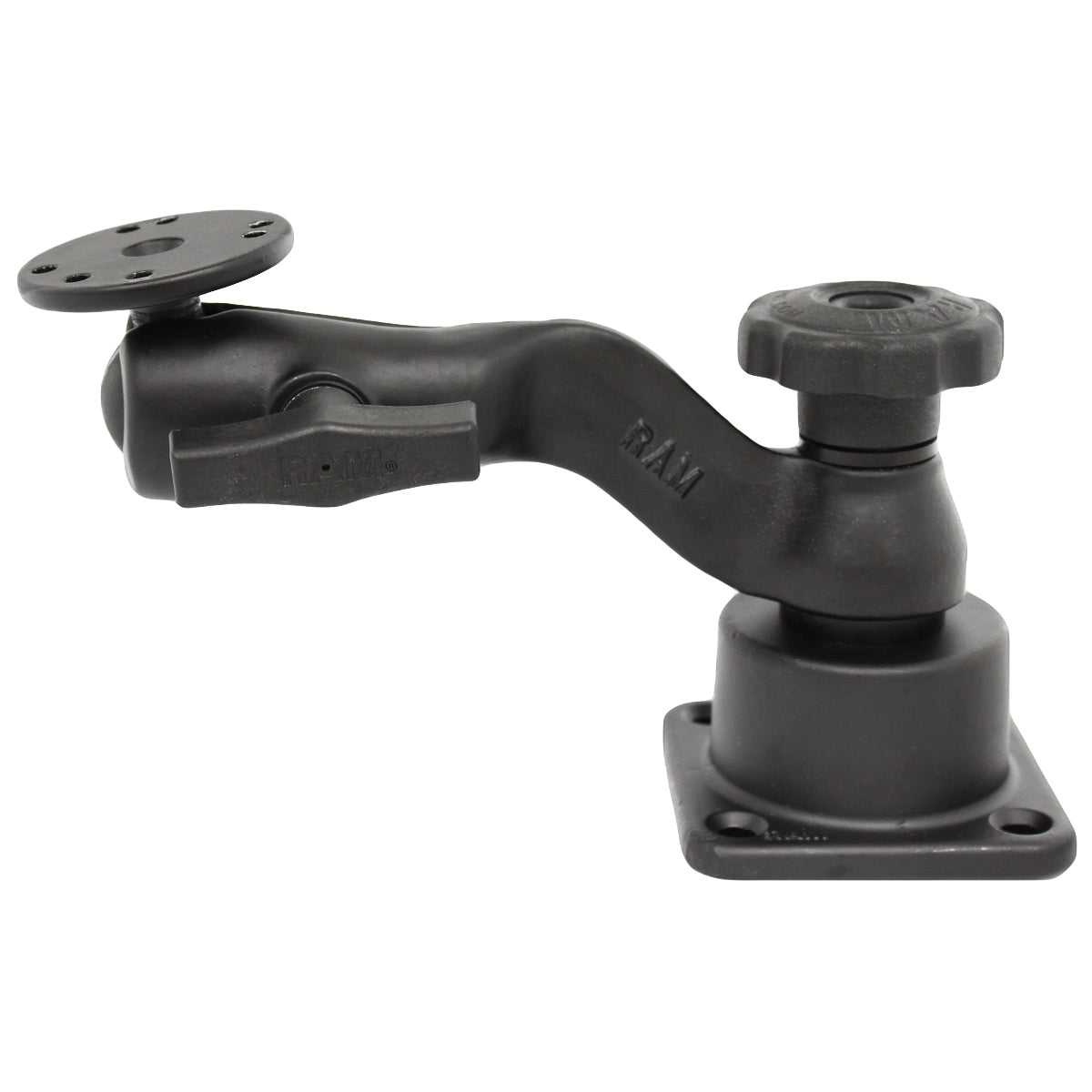 RAM horizontale 6 swing arm mount met vaste bal socket joint - RAM Mounts RAM-109H-3BU
