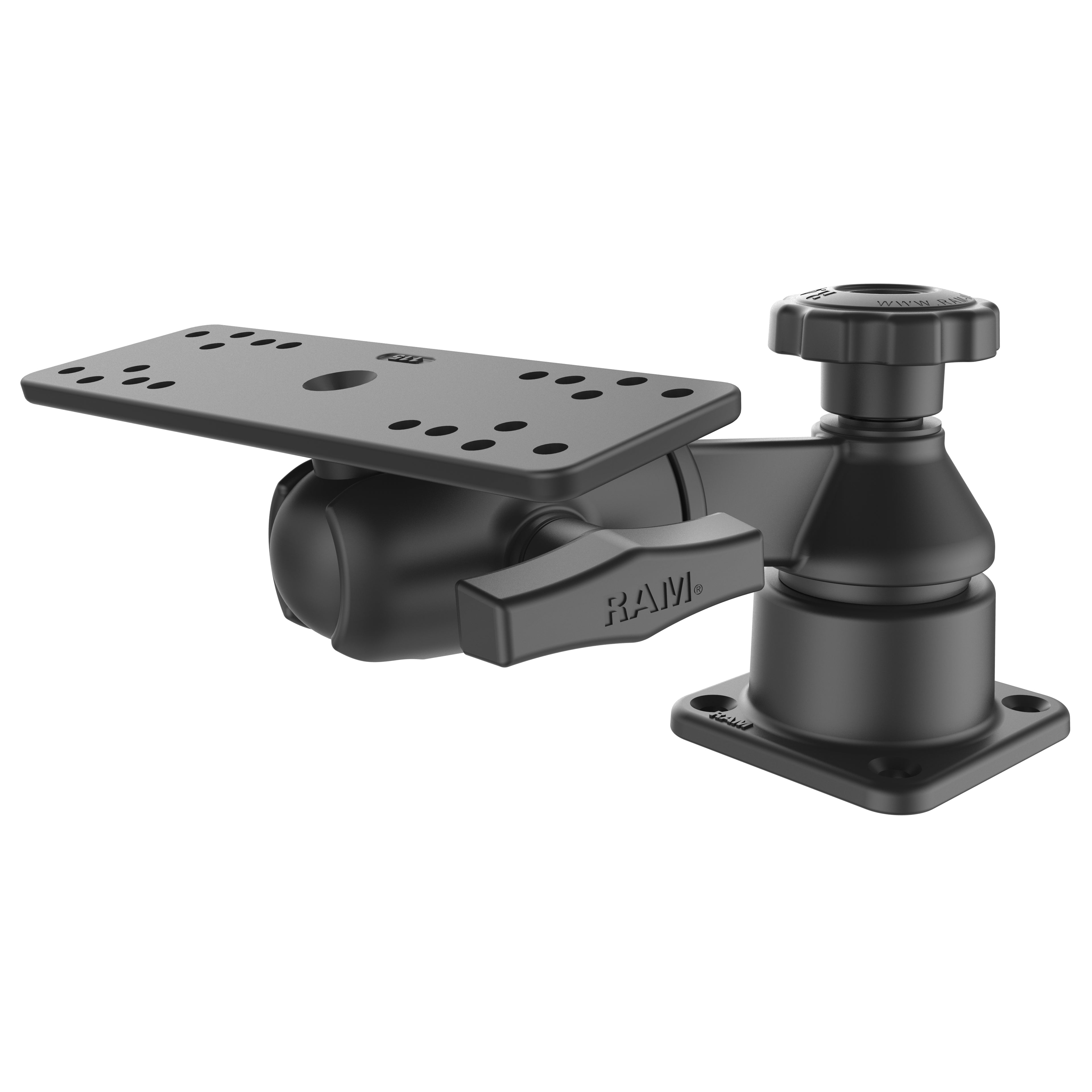 RAM Horizontale 6" Swing Arm Mount met Bal & Socket Rechthoekig Plaat - RAM Mounts RAM-109HSB afbeelding 2