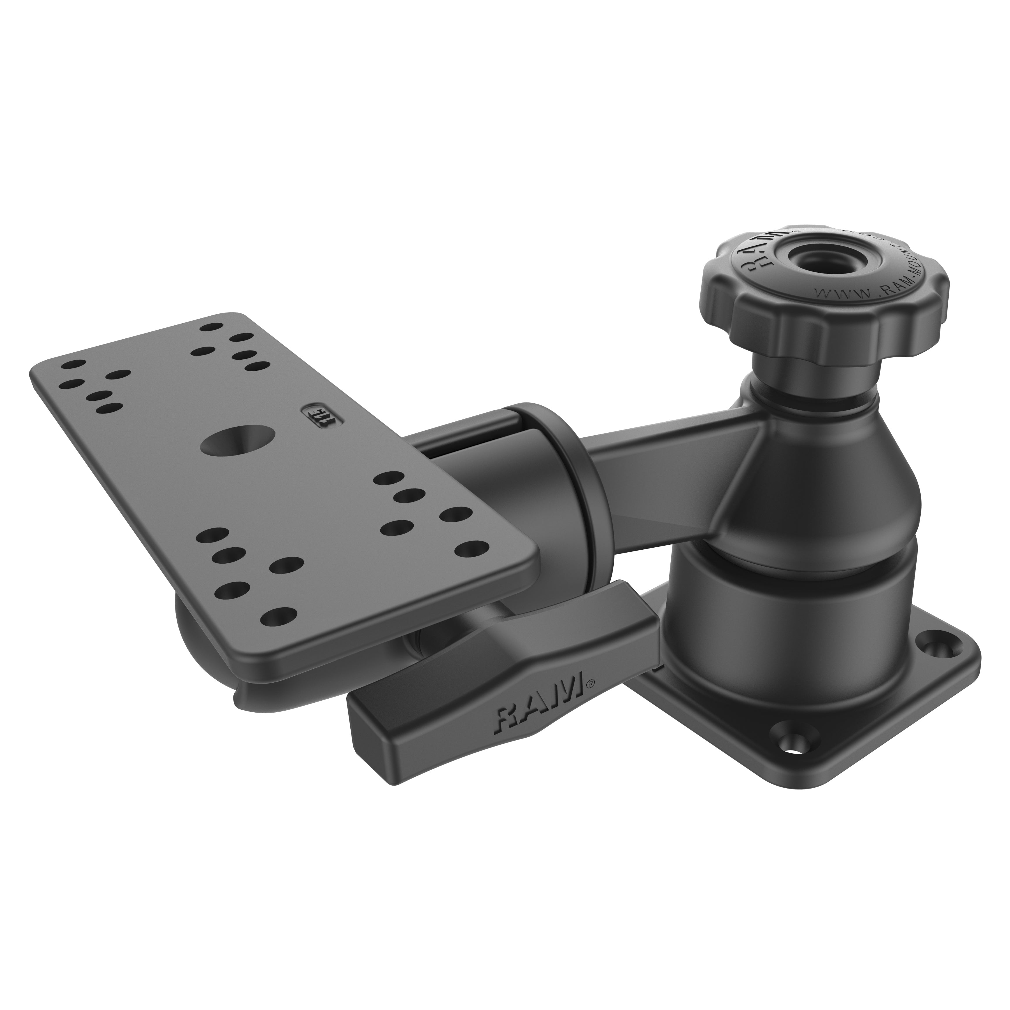 RAM Horizontale 6" Swing Arm Mount met Bal & Socket Rechthoekig Plaat - RAM Mounts RAM-109HSB afbeelding 3