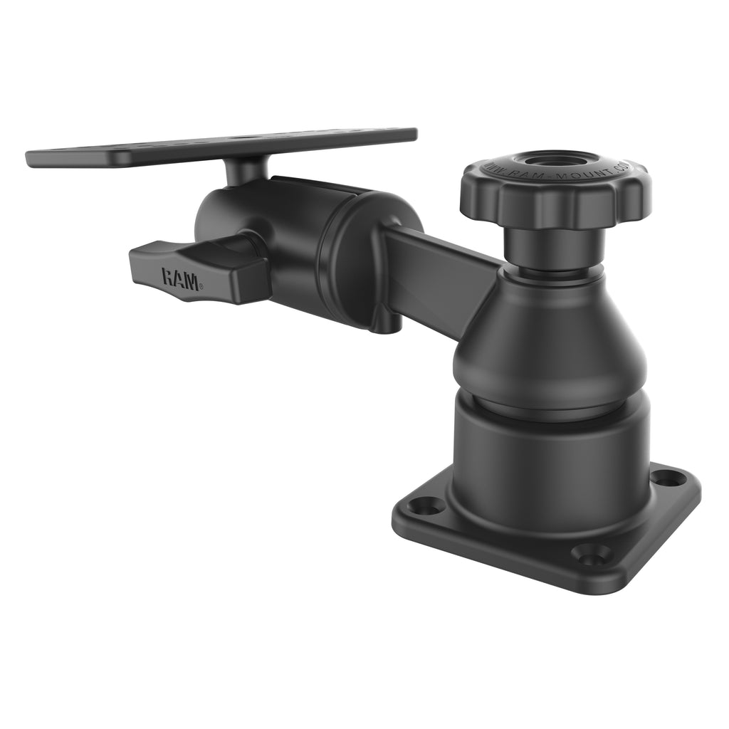 RAM Horizontale 6" Swing Arm Mount met Bal & Socket Rechthoekig Plaat - RAM Mounts RAM-109HSB afbeelding 4