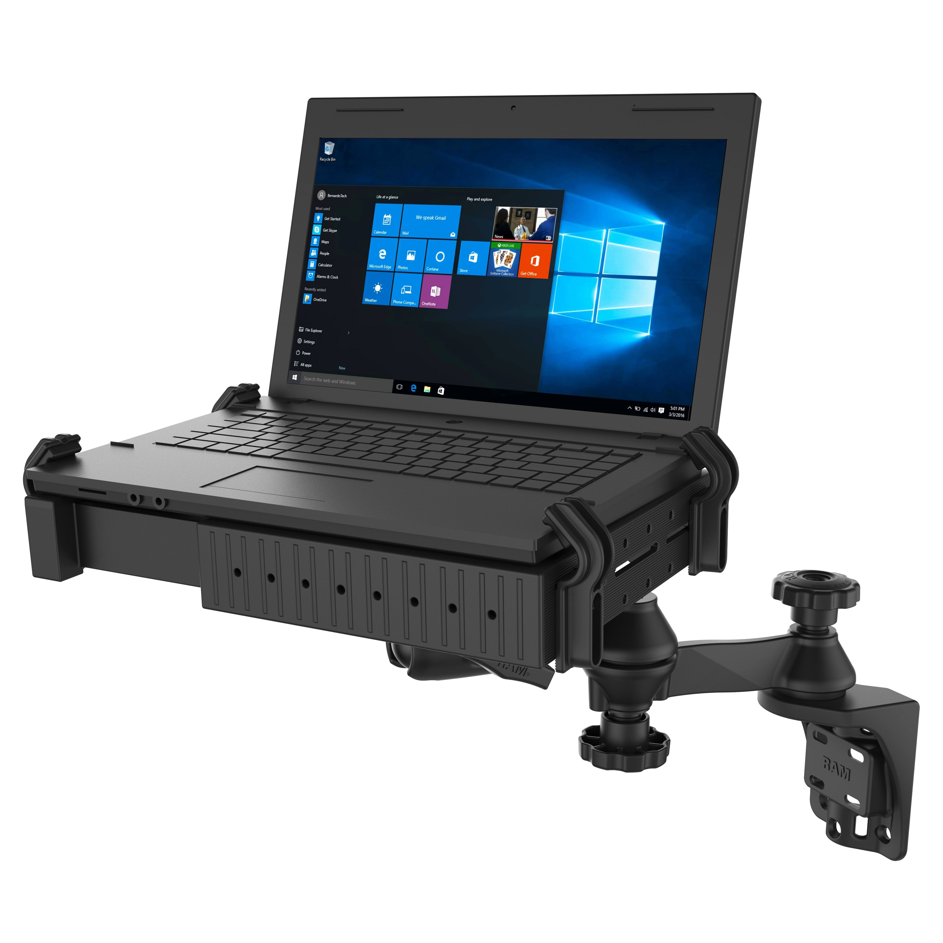 RAM Tough-Tray™ Laptop Houder met Verticale Zwenk Arm - RAM Mounts RAM-109V-234U afbeelding 1