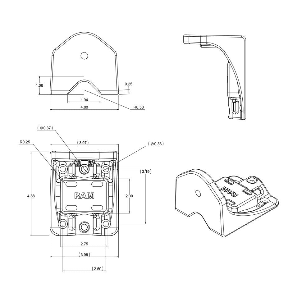 RAM Verticale Zwenkarm Basis - RAM Mounts RAM-109V-BU afbeelding 6