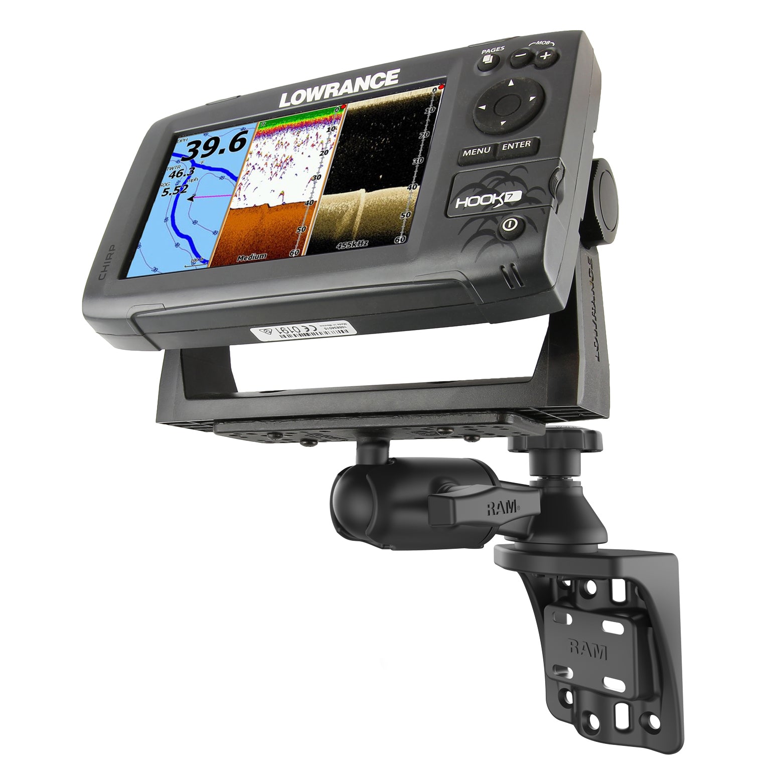 RAM verticale 6 zwenkarm montage met ronde bal adapter - RAM Mounts RAM-109VSB