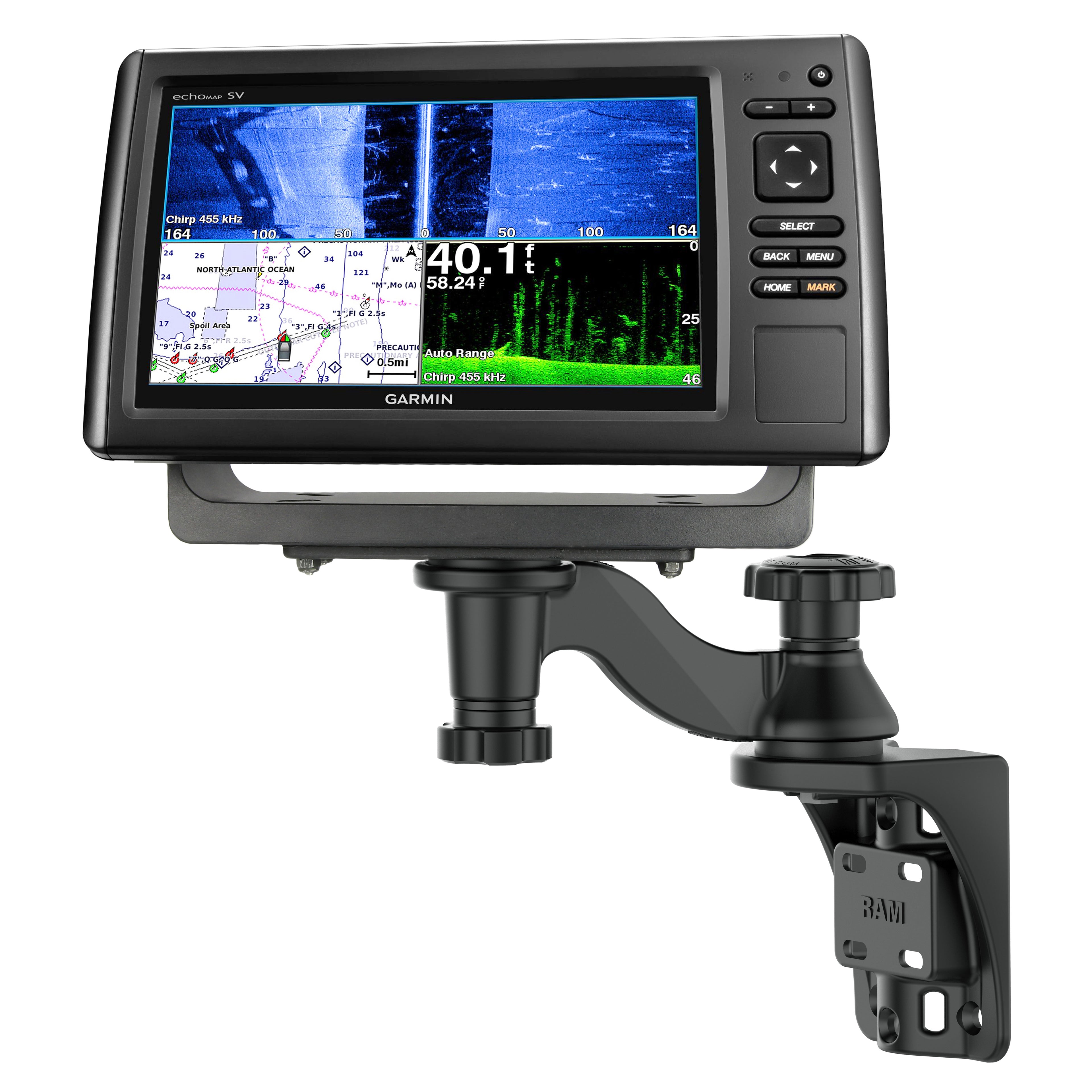 RAM Verticale 15,24 cm (6") Zwenkarm Montage voor Visvinders & Plotters - RAM Mounts RAM-109VU afbeelding 1