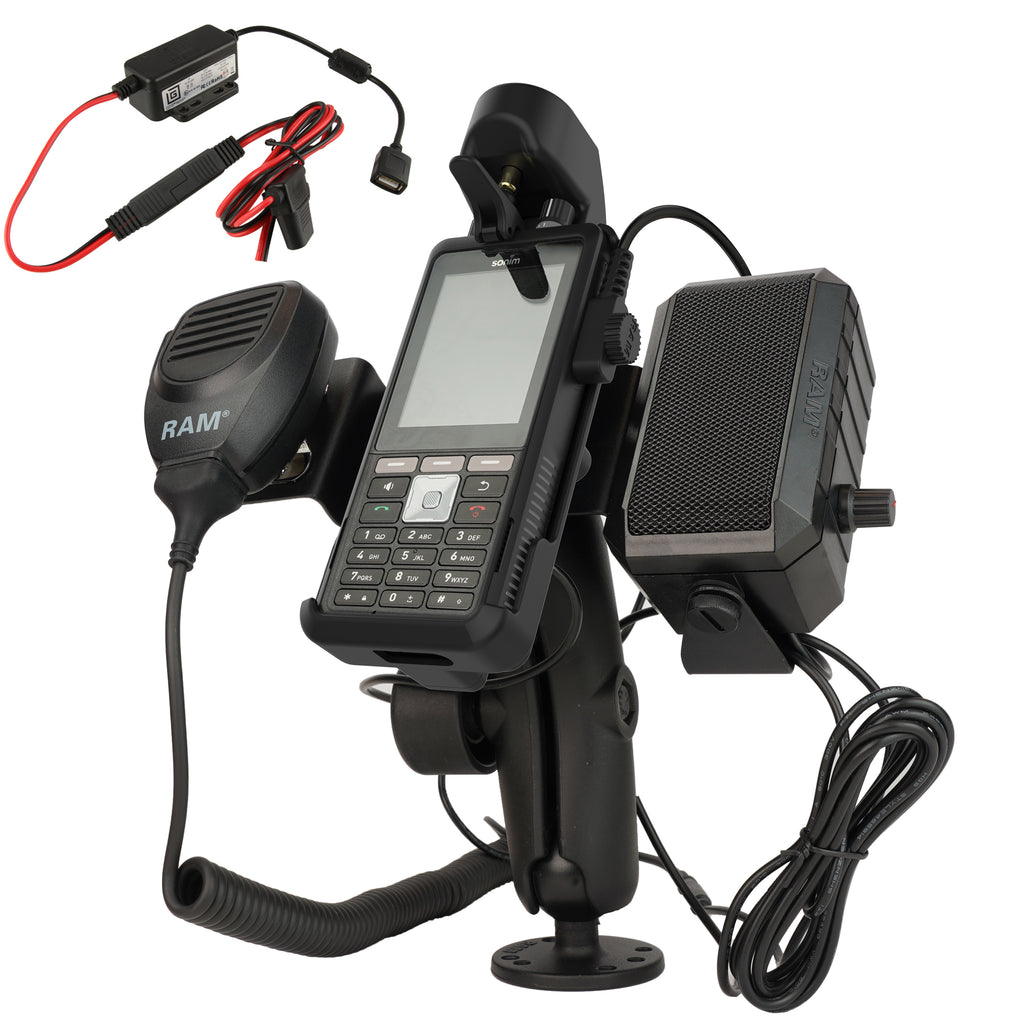 RAM PTT-luidspreker & Hardwire-bundel voor Sonim XP5plus - RAM Mounts RAM-138-S-SNM3PL-V7B1U afbeelding 1