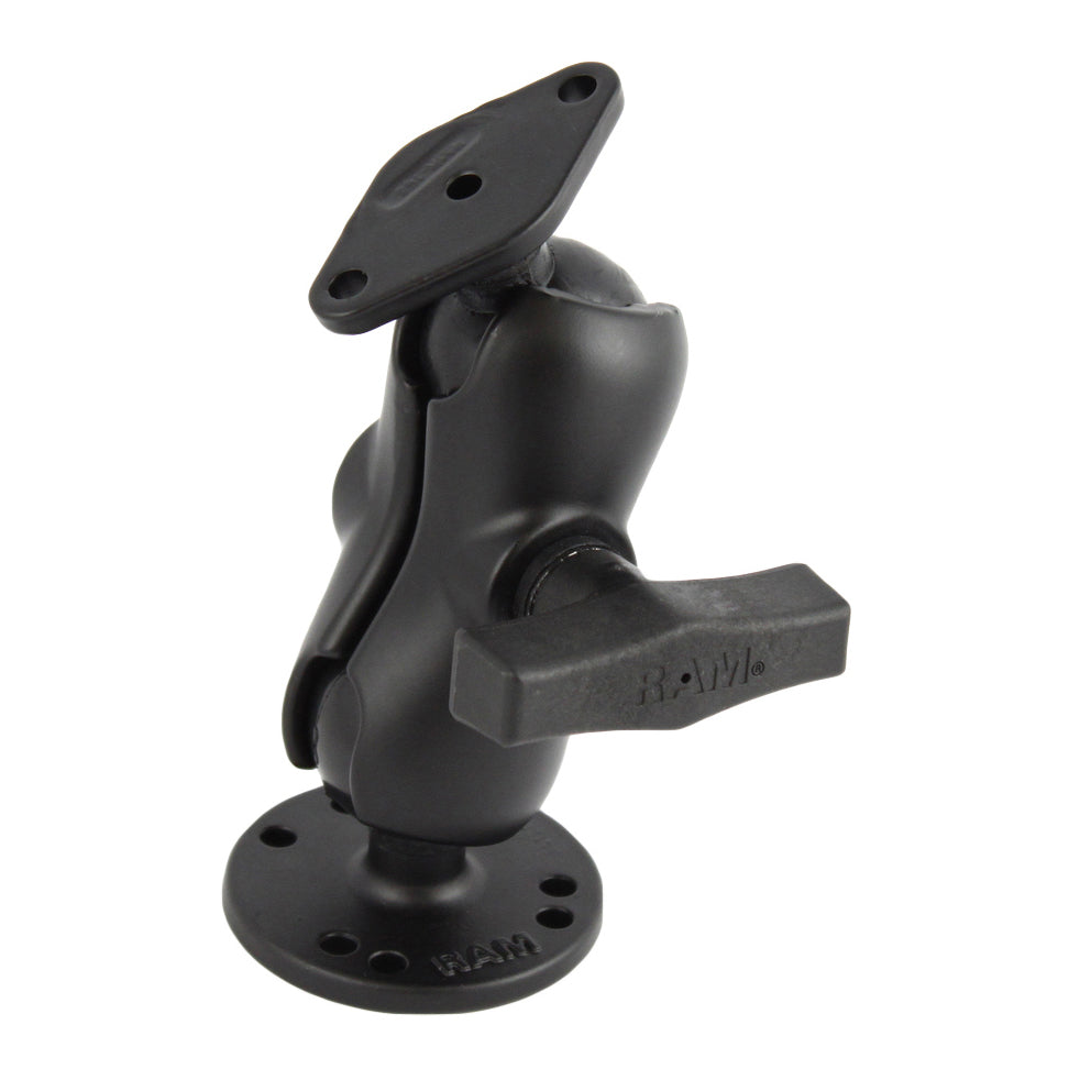 RAM dubbele bal montage met diamantplaat adapter kort - RAM Mounts RAM-138U-B