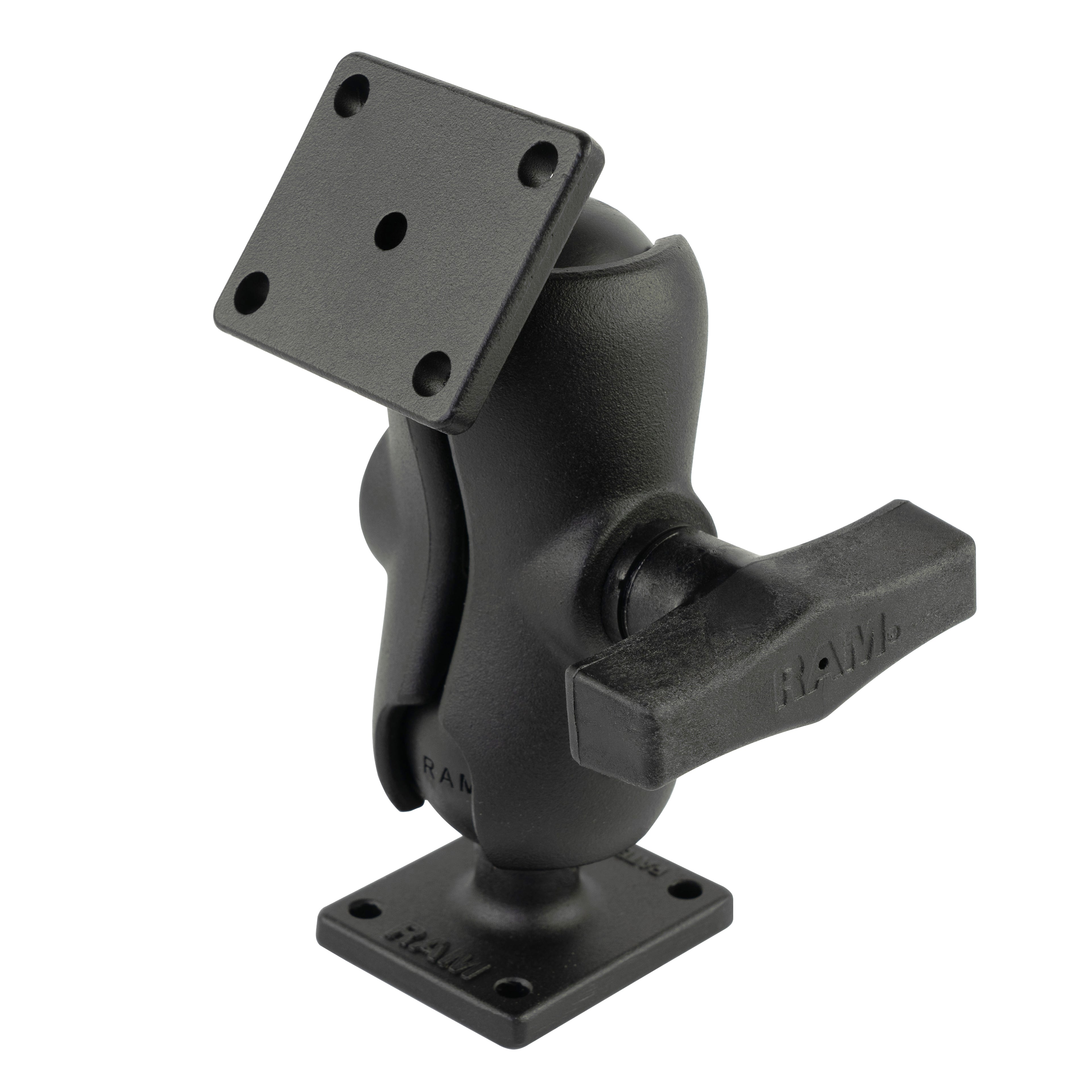 RAM Double Kogel Montage met Rechthoekige AMPS Platen - C Maat Kort - RAM Mounts RAM-141-BU afbeelding 1