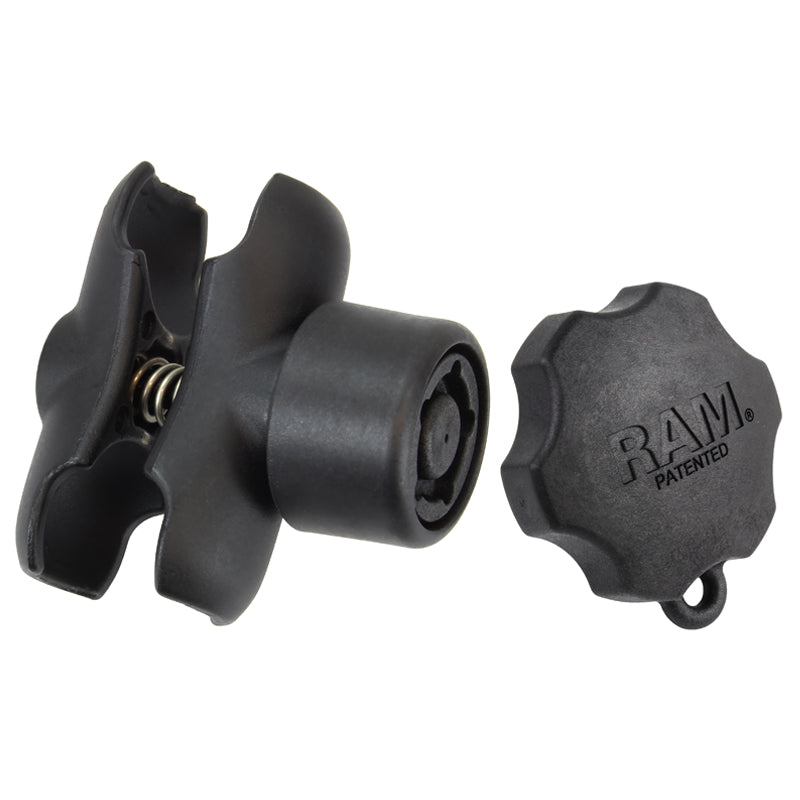 RAM dubbele socket arm met RAM pin lock veiligheidsknop c formaat kort - RAM Mounts RAM-201-BSU