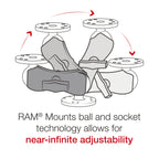RAM Dubbele Socket Arm - C Maat Kort - RAM Mounts RAM-201U-B afbeelding 5