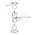 RAM Dubbele Socket Arm - C Maat Kort - RAM Mounts RAM-201U-B afbeelding 6