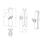 RAM Dubbele Socket Arm - C Maat Lang - RAM Mounts RAM-201U-D afbeelding 3