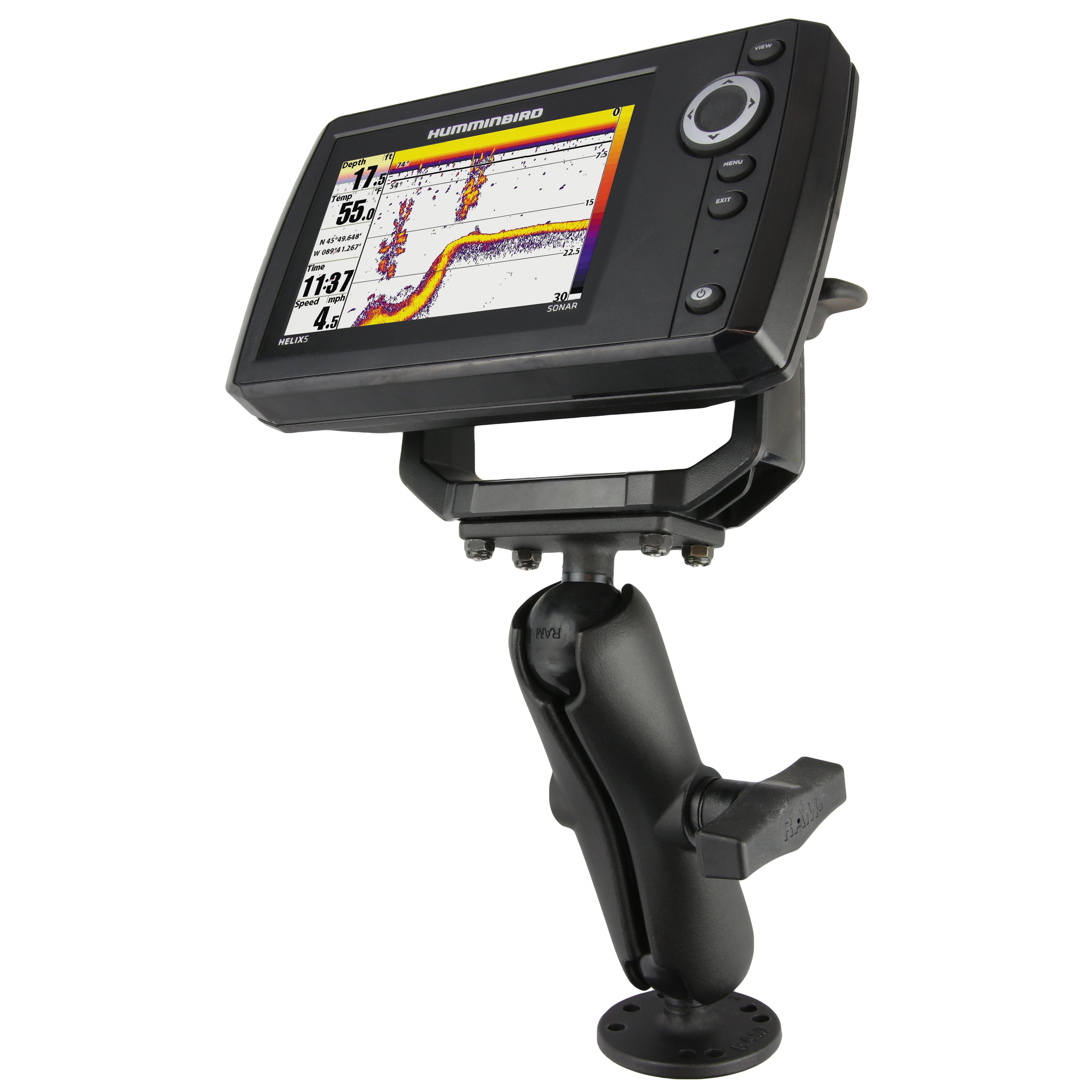 RAM Drill-Down Dubbele Bal Montage voor Humminbird Helix 5 - Medium - RAM Mounts RAM-202-153-202U afbeelding 1