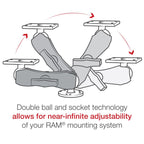 RAM Drill-Down Dubbele Bal Montage voor Humminbird Helix 5 - Medium - RAM Mounts RAM-202-153-202U afbeelding 4