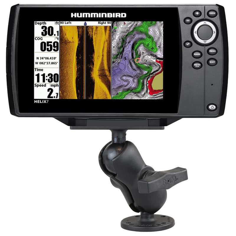 RAM drill down dubbele bal montage voor humminbird helix 7 kort - RAM Mounts RAM-202-24-B-202U
