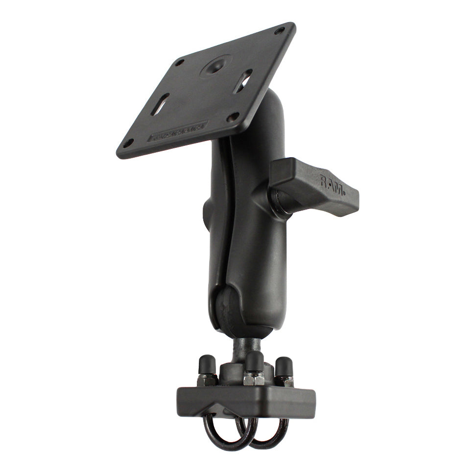 RAM dubbele u bout montage met 75x75mm VESA plaat voor 075 1 rails - RAM Mounts RAM-334-1U