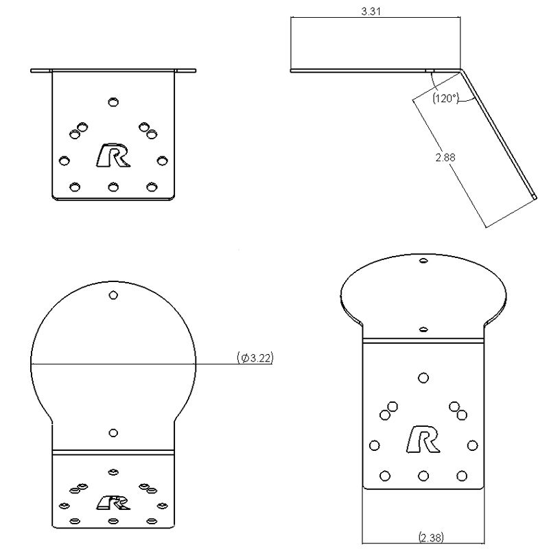 RAM Hoek Ronde Adapterplaat voor XM & GPS-antennes - RAM Mounts RAM-344U afbeelding 2