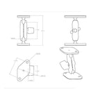RAM Dubbele Bal Diamantplaat Montage - A Maat Medium - RAM Mounts RAM-A-101U afbeelding 2