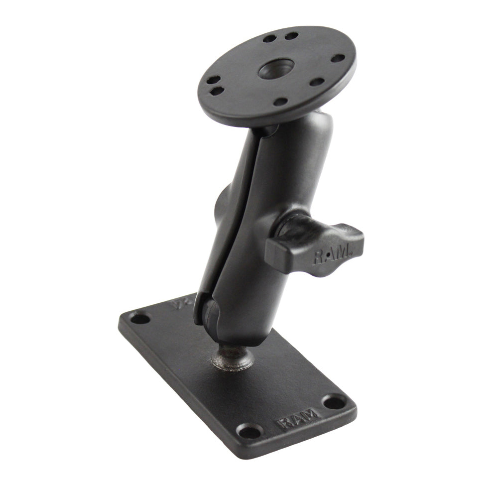 RAM dubbele bal montage met ronde plaat en 2 x 4 plaat medium - RAM Mounts RAM-B-101-24U