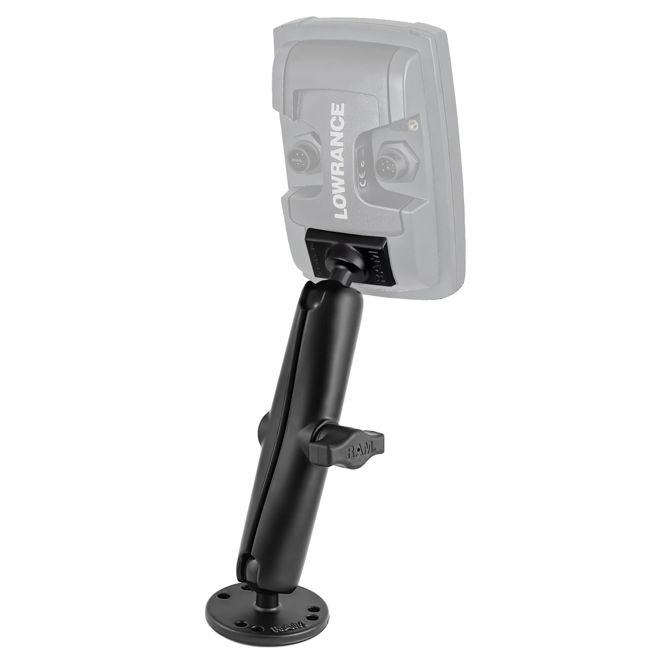 RAM Dubbele Bal Mount voor Lowrance Elite-4 & Mark-4 - RAM Mounts RAM-B-101-C-LO11 afbeelding 1