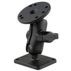 RAM dubbele bal montage met ronde plaat en 2 x 25 plaat - RAM Mounts RAM-B-101U-A-225U