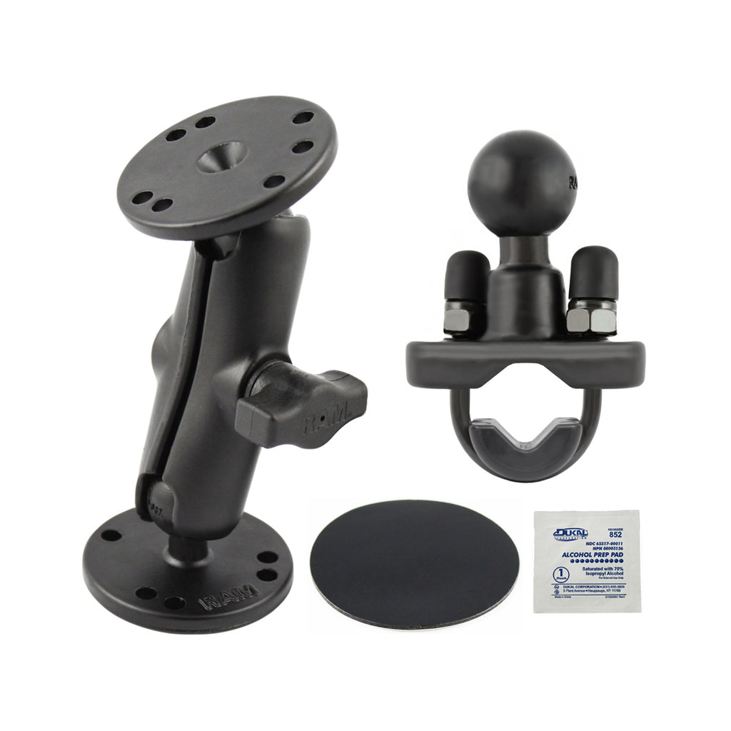 RAM dubbele bal mount met boor down u bout adhesive bases - RAM Mounts RAM-B-101U-CR1