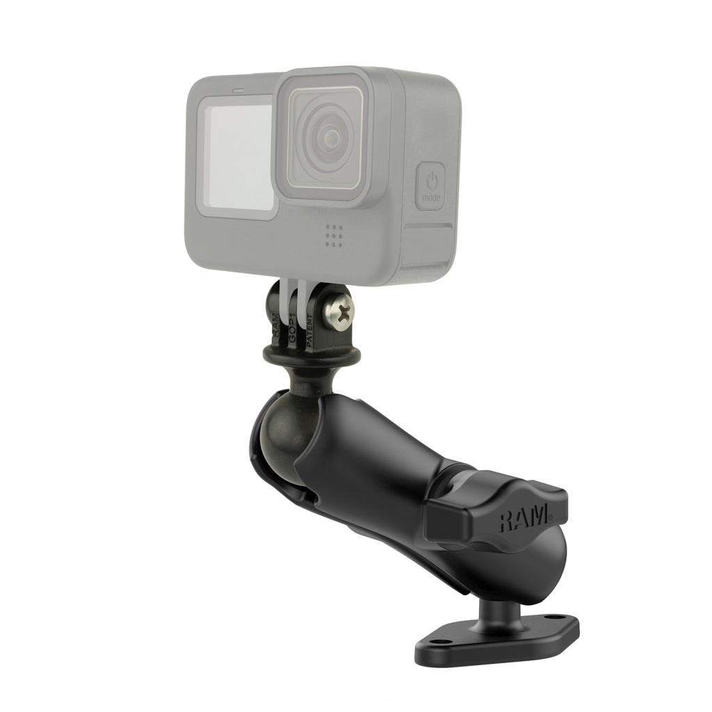 RAM dubbele kogel diamantplaat montage met actie camera adapter - RAM Mounts RAM-B-102-GOP1U