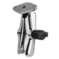 RAM chrome dubbele socket arm met diamantplaat medium arm - RAM Mounts RAM-B-103-238CHU