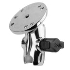 RAM Chrome Dubbele Socket Arm met Ronde Plaat - Korte Arm - RAM Mounts RAM-B-103CHU-A afbeelding 1