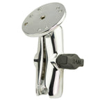 RAM Chrome Dubbele Socket Arm met Ronde Plaat - Medium Arm - RAM Mounts RAM-B-103CHU afbeelding 1