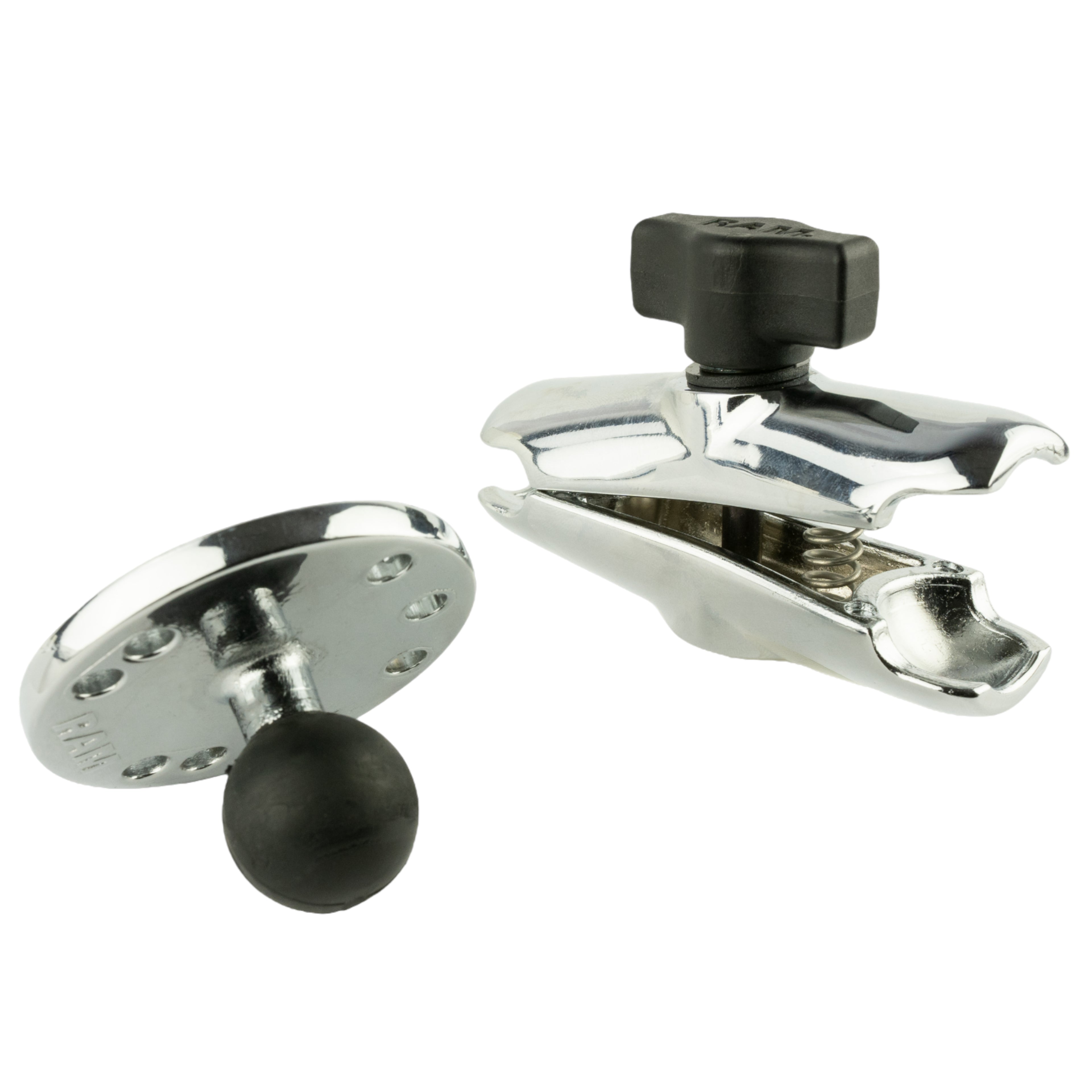 RAM Chrome Dubbele Socket Arm met Ronde Plaat - Medium Arm - RAM Mounts RAM-B-103CHU afbeelding 2