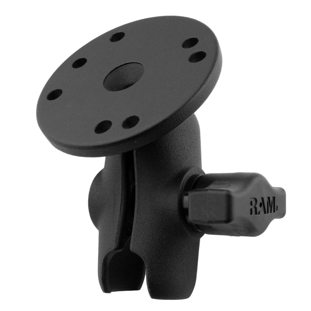 RAM dubbele socket arm met ronde plaat b maat kort - RAM Mounts RAM-B-103U-A