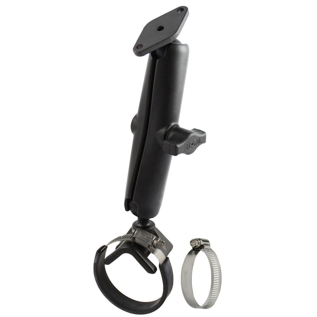 RAM dubbele bal riem slangklem montage met diamantplaat lang - RAM Mounts RAM-B-108-C-238