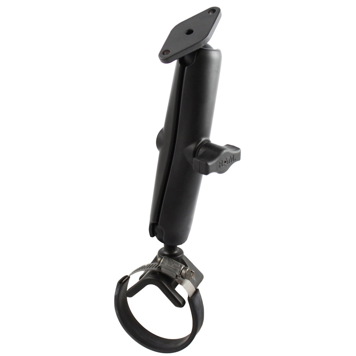 RAM Dubbele Bal Slangklem Kit 2" - 3" met Diamantplaat - Lang - RAM Mounts RAM-B-108-C-STRAP40-238 afbeelding 1