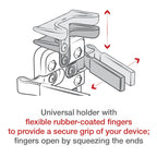 RAM Vinger-Grip™ Universele Houder met 3" Vierkante Post Klem Mount - RAM Mounts RAM-B-247-3-UN4U afbeelding 4