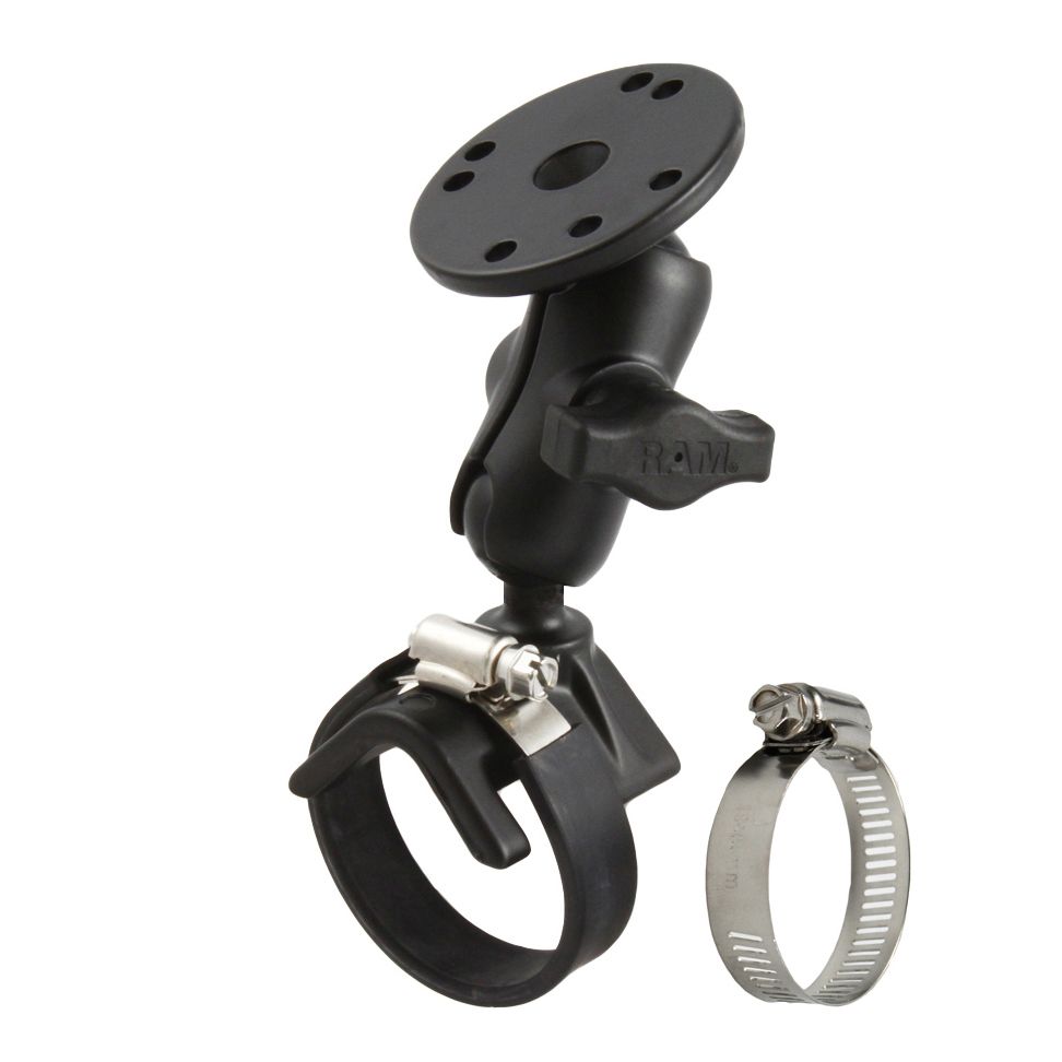 RAM Dubbele Bal Riem Slangklem Montage met Ronde Plaat - Korte - RAM Mounts RAM-B-108U-A afbeelding 1