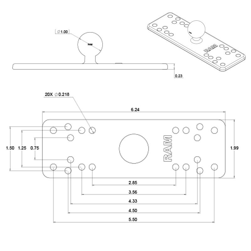 RAM Universele Maritieme Elektronica Bal - B Maat - RAM Mounts RAM-B-111BU afbeelding 3