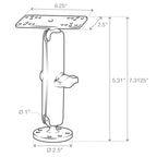 RAM Universele Maritieme Elektronica Montage - B Maat - Lang - RAM Mounts RAM-B-111U-C afbeelding 3