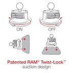 RAM Twist-Lock™ Zuigcuphouder voor Garmin dezl™ 560LMT & 560LT - RAM Mounts RAM-B-166-GA43U afbeelding 3