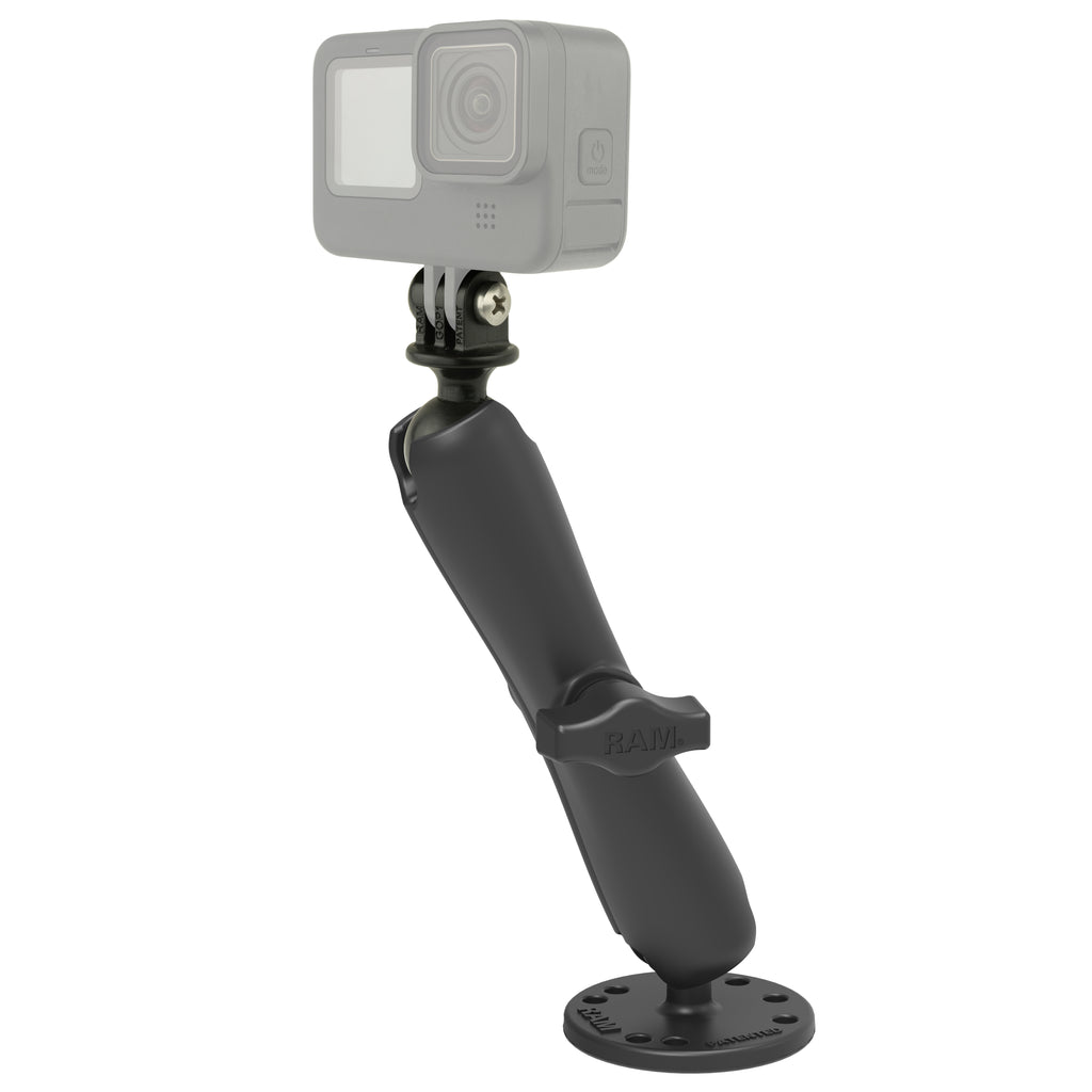 RAM vastschroef montage met dubbele arm met actie camera adapter - RAM Mounts RAM-B-138-C-GOP1