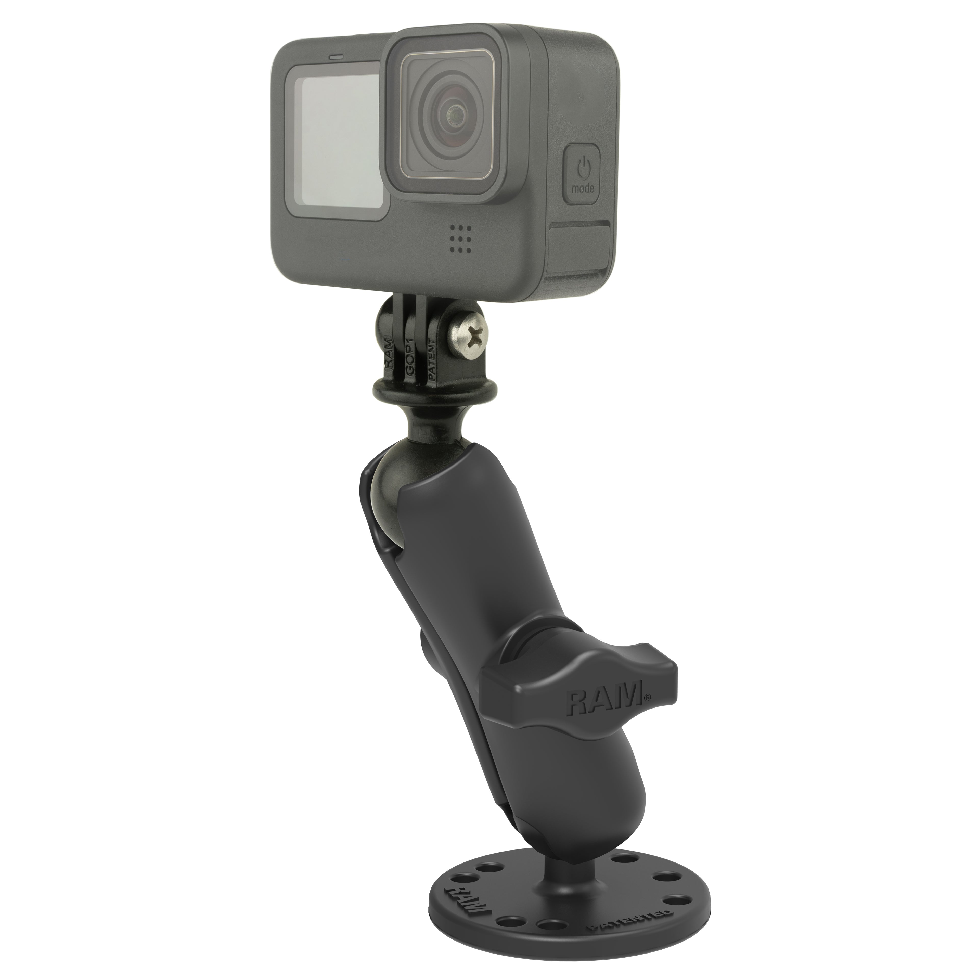 RAM Drill-Down Montage met Universele Actie Camera Adapter - RAM Mounts RAM-B-138-GOP1U afbeelding 1