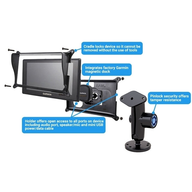 RAM Pin-Lock™ Drill-Down Vastzetbevestiging voor Garmin fleet 660/670 - RAM Mounts RAM-B-138-S5-GA66LU afbeelding 4