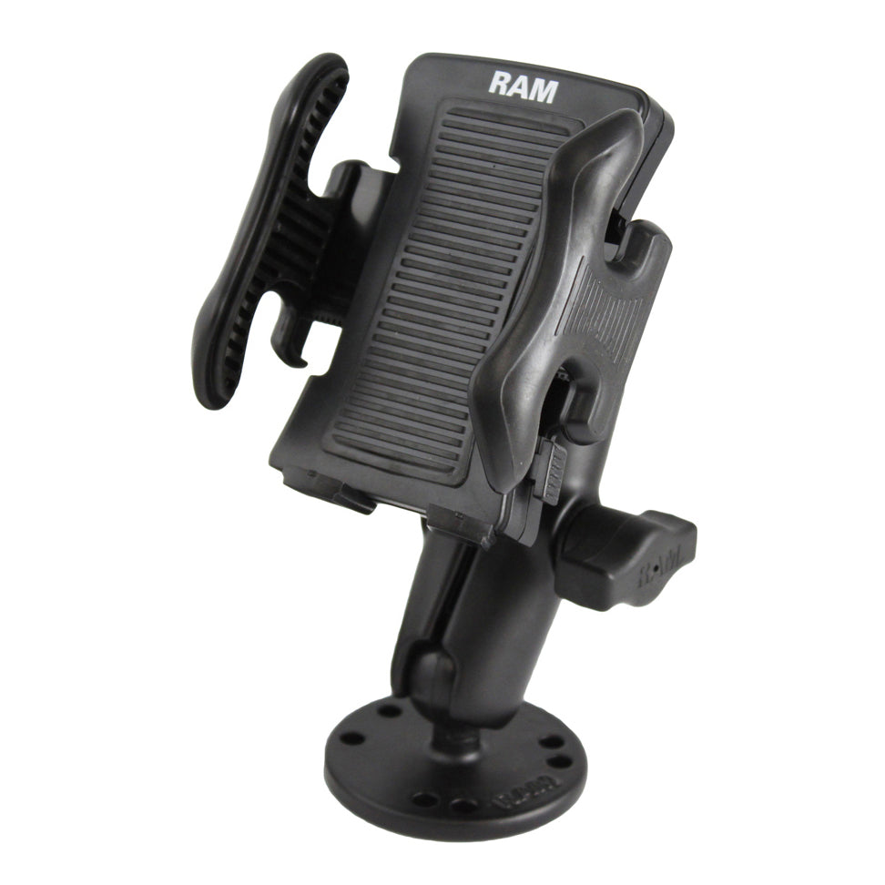 RAM drill down montage met veergeladen telefoon houder - RAM Mounts RAM-B-138-UN5U