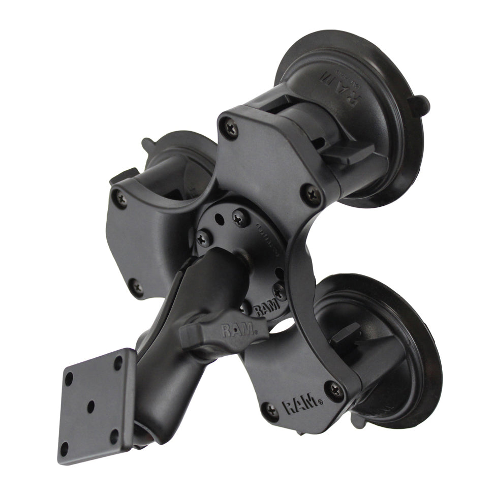RAM twist locktrade triple zuignapbevestiging met rechthoekige amps plaat - RAM Mounts RAM-B-139U-224
