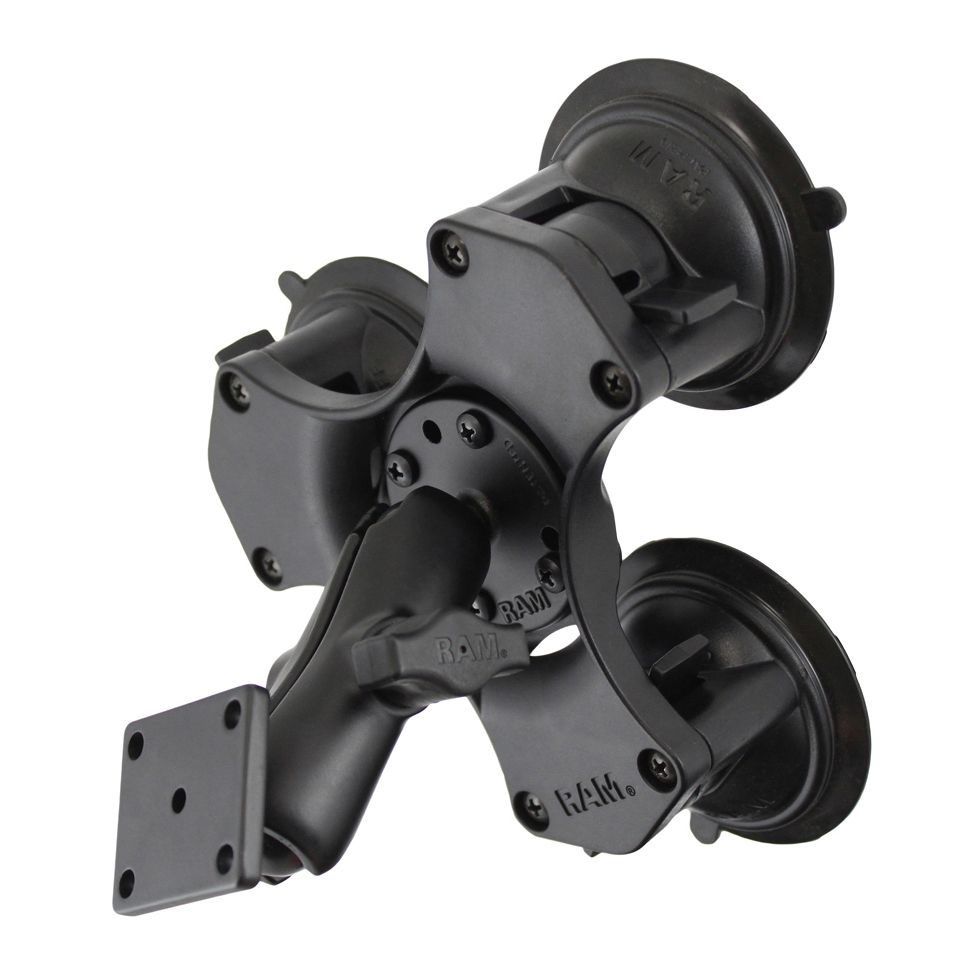 RAM Twist-Lock™ Triple Zuignapbevestiging met Rechthoekige AMPS-plaat - RAM Mounts RAM-B-139U-224 afbeelding 1