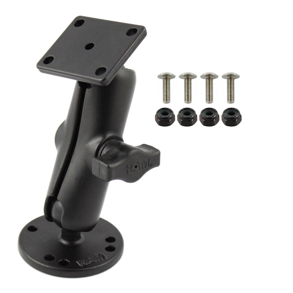 RAM drill down dubbele bal mount met rechthoekige amps plaat hardware - RAM Mounts RAM-B-139U-CA1